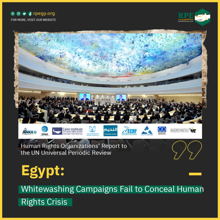 Human Rights Organizations’ Report to the UN Universal Periodic Review Egypt: Whitewashing Campaigns Fail to Conceal Human Rights Crisis