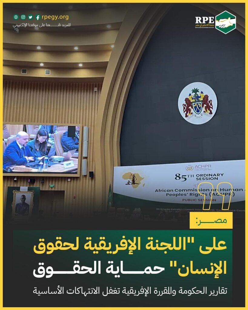 مصر: على “اللجنة الإفريقية لحقوق الإنسان” حماية الحقوق.. تقارير الحكومة والمقررة الإفريقية تغفل الانتهاكات الأساسية