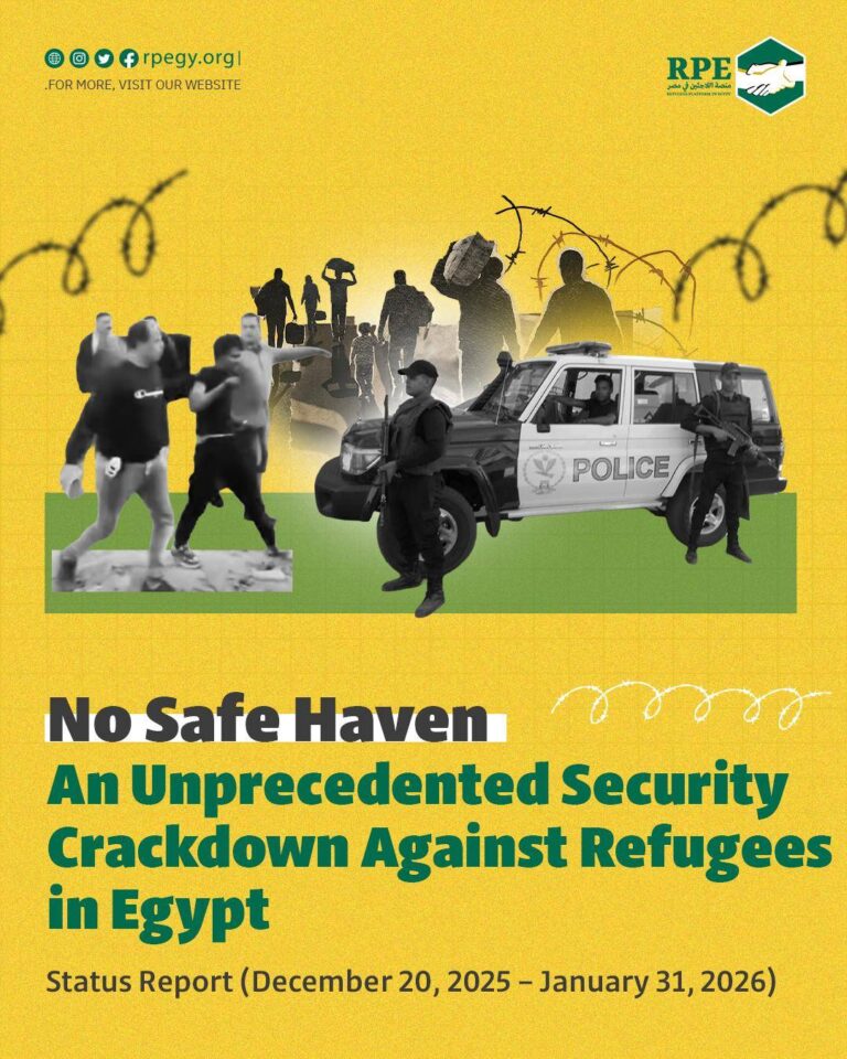 No Safe Haven.. Unprecedented Security Crackdown  Against Forcibly Displaced People Residing in Egypt.. Status Report for the Duration of December 20th, 2025 to January 31st, 2026